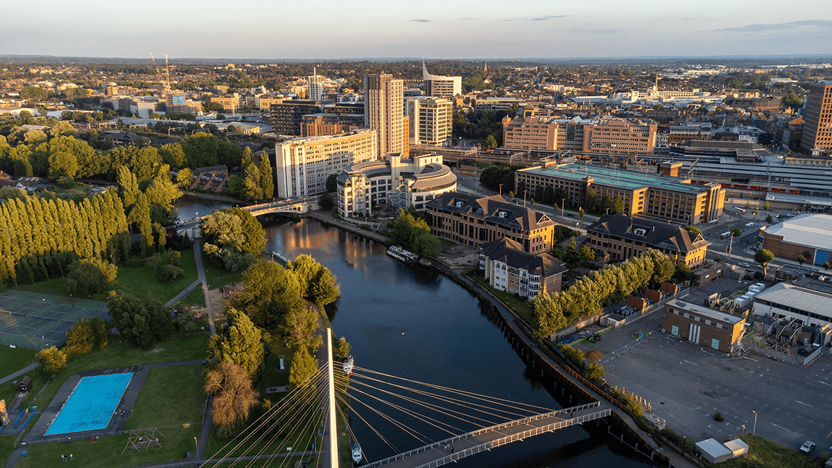 Reading Town Centre Drone Shot