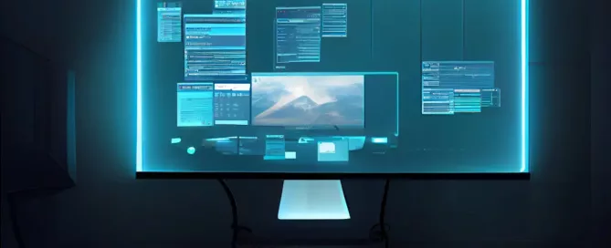 hi-tech application on screen