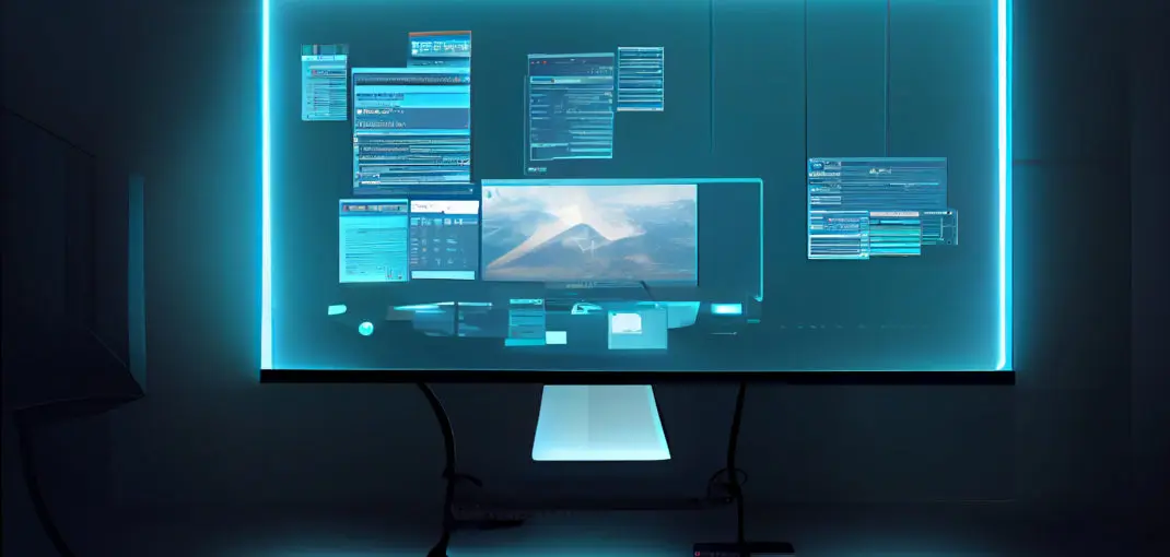 hi-tech application on screen