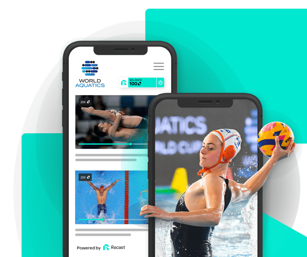 two iphone showing Recast and Capture's sport content distribution and monetisation system